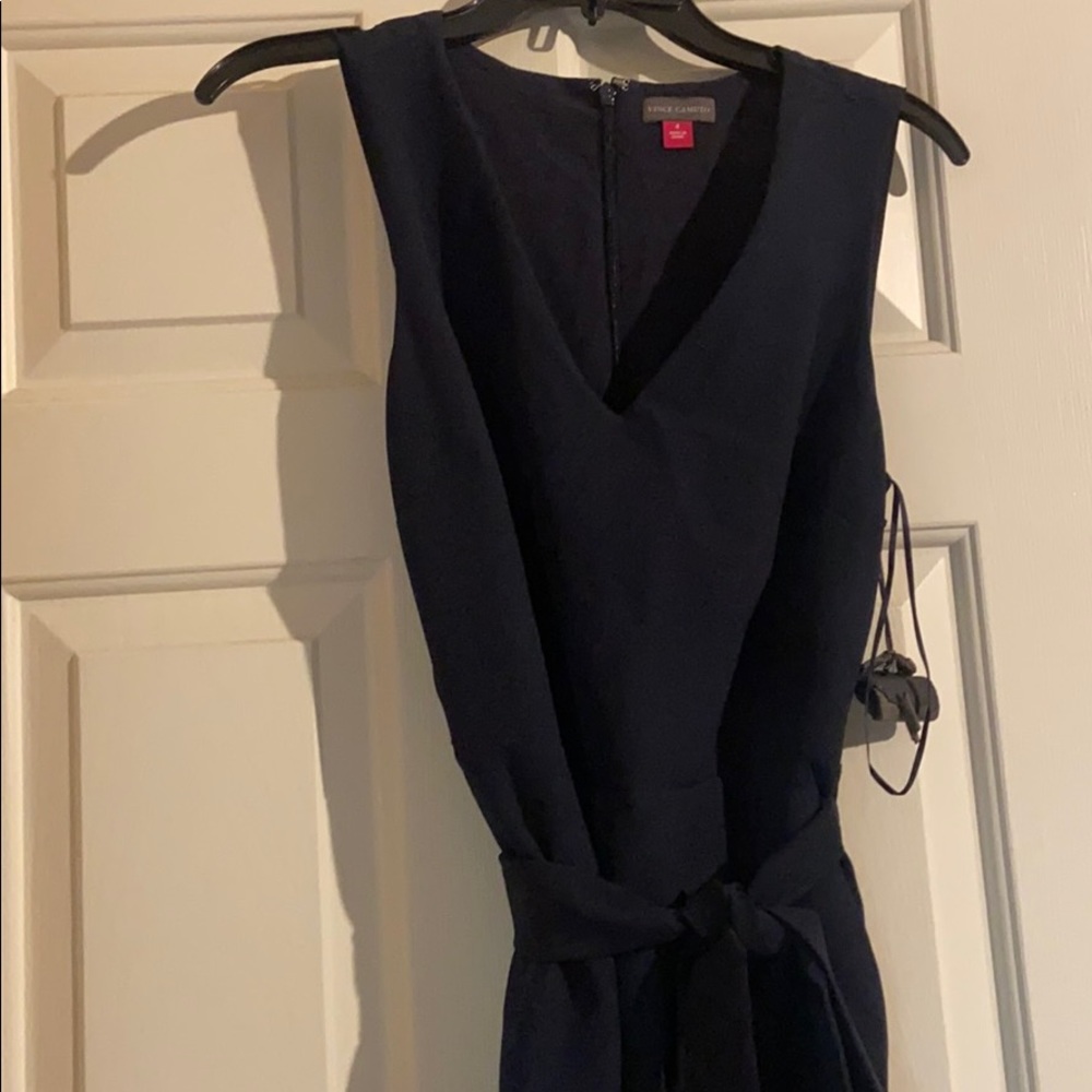 Navy blue wrap jumpsuit